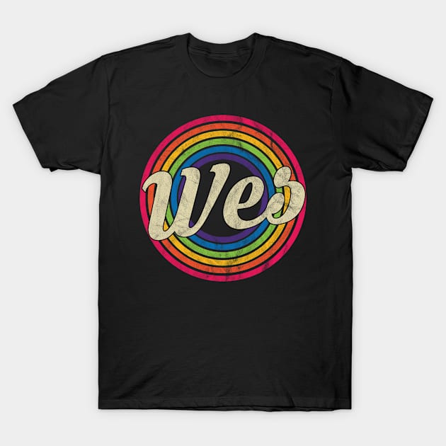 Wes - Retro Rainbow Faded-Style T-Shirt by MaydenArt